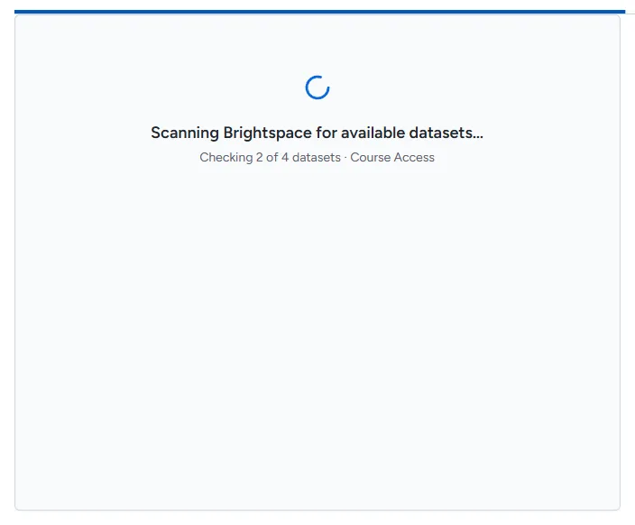The dataset scan in progress on Home