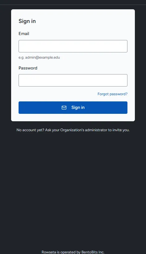 The Sign in page for Big Brain Energy College
